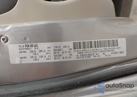 2017 Dodge Grand Caravan Sxt z USA, uszkodzony, nr VIN 2C4RDGCG1HR554176